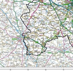 East Midlands – Region of England Wall Map Laminated- Ordnance Survey