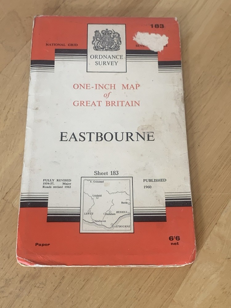 Ordnance Survey One Inch Map Sheet 183 Seventh Series Eastbourne 1960 OS