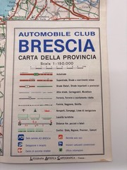 Carta stradale vintage Provincia di Brescia ACI – Scala 1:150.000