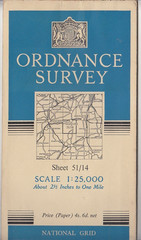 Ordnance Survey 1:25,000 Provisional Series Cloth Map Sheet 51/14 (TQ14) Dorking
