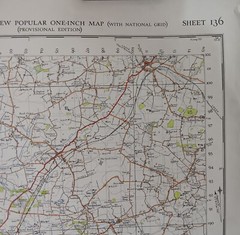 Ordnance Survey Map – Bury St. Edmunds (1946). 1 Inch = 1 Mile. 73cm x 90cm. VGC
