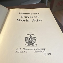 Hammond’s Universal World Atlas 1953 Book Atlas C. S. Hammond & Co. Cassini
