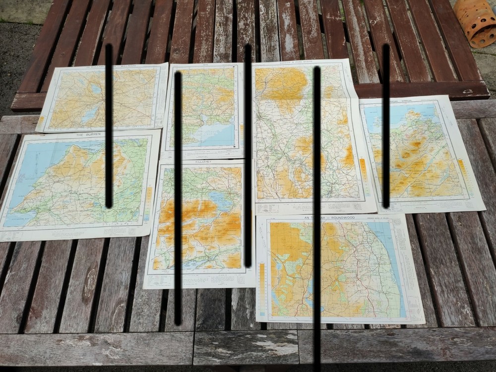 ORDNANCE SURVEY OF IRELAND MAP Set of 7 popular locations. 1/2 in to 1 mile.