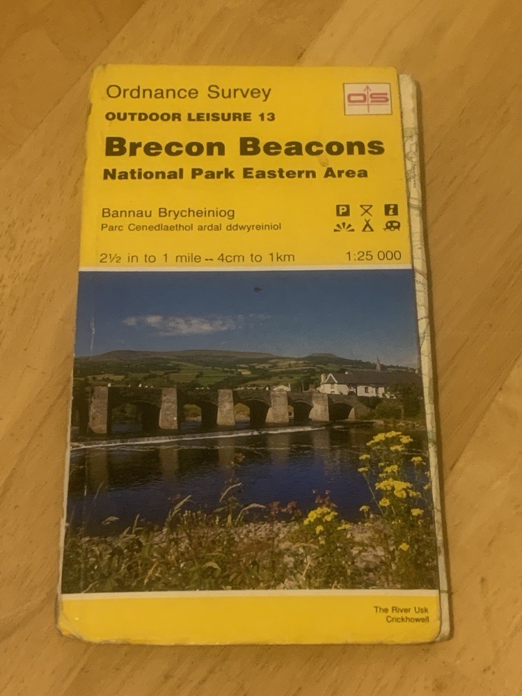Ordnance Survey Outdoor Leisure 13 Brecon Beacons Eastern Area Map 1990 1:25,000