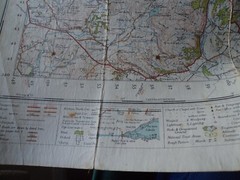 vintage 1947 snowdon ordnance survey map-hard cover