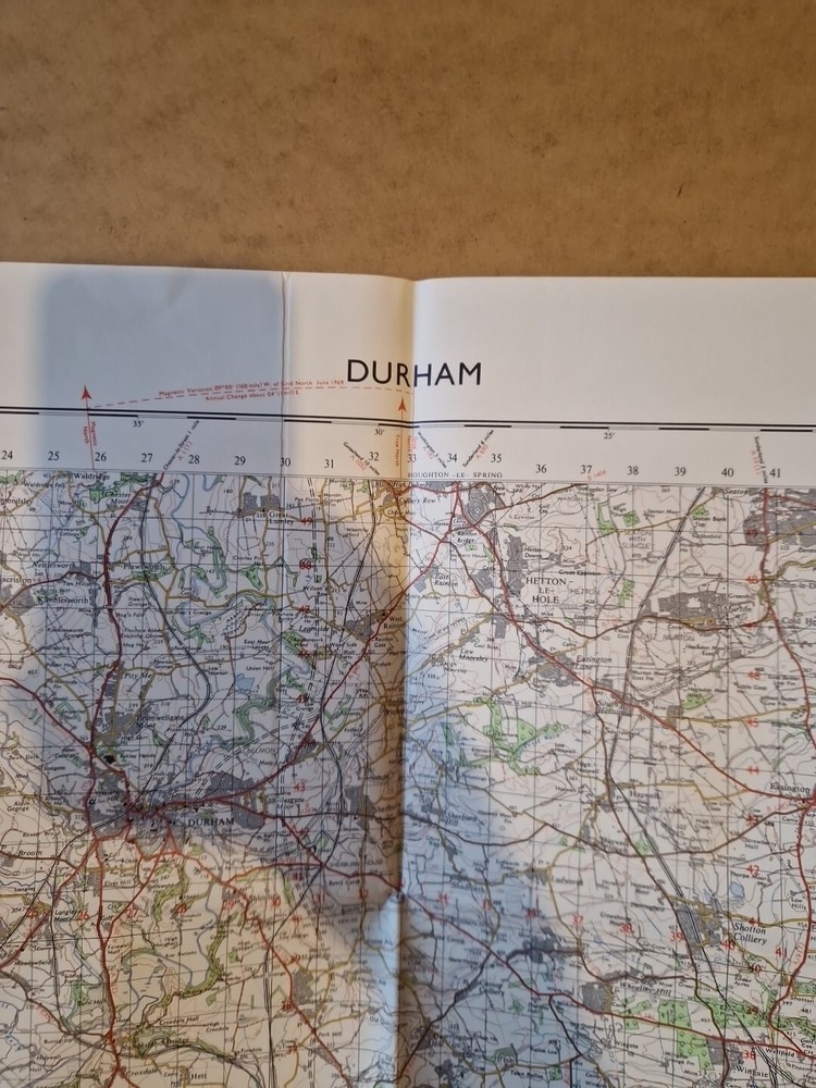 Ordnance Survey Map Of Great Britian – DURHAM – 1968 – 1/63360