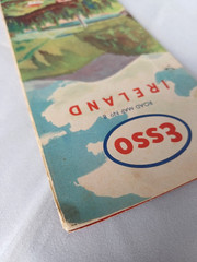 Vintage ESSO Road Map Ireland No. 8 Fold Out Paper 1960s Scale 8 Miles = 1 Inch