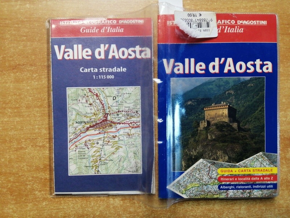 VALLE D’AOSTA – guida illustrata + cartina DE AGOSTINI guide d’Italia 2002