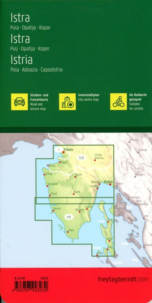 Freytag-Berndt Istria – Pula, Automap 1:100.000, Top 10 Tips (Map) (UK IMPORT)