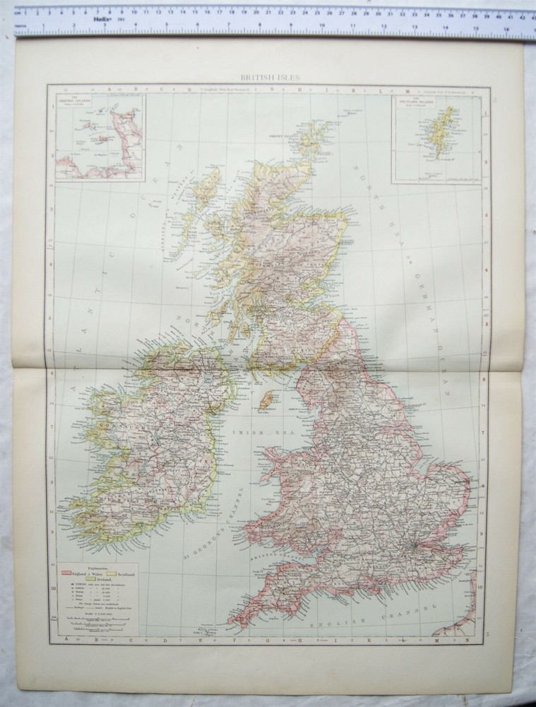 1895 The Times Plate 15 & 16 British Isles