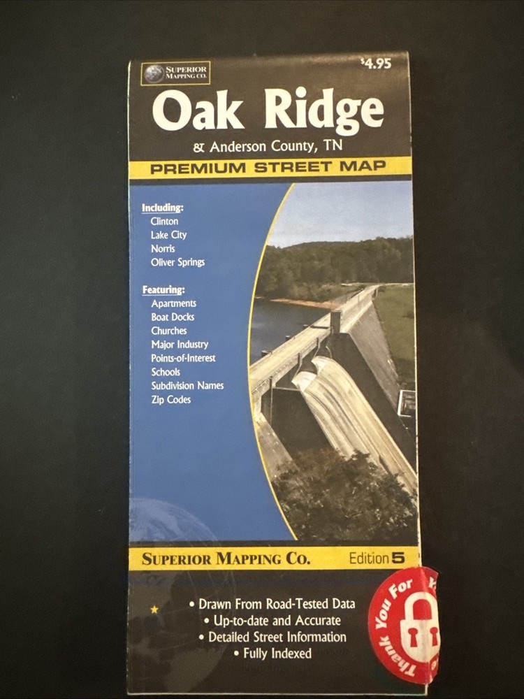 Superior Mapping Oak Ridge & Anderson County Tennessee Premium Street Map