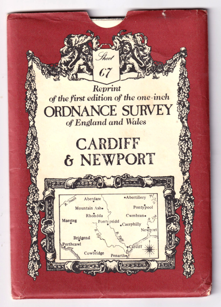 CARDIFF & NEWPORT – Ordnance Survey Reprint of First Edition One Inch Map