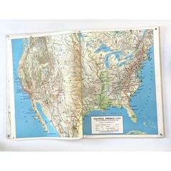 HUGE Vintage American History Map Book: Hammond Classroom Atlas