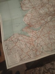 Geographia Clear Road Map On Cloth 60 Miles Round Blackpool England And Wales