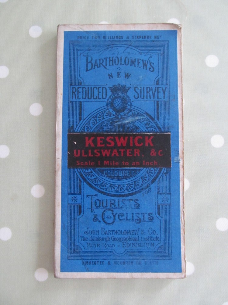 VINTAGE BARTHOLOMEW’S CLOTH MAP OF KESWICK & ULLSWATER – NEW REDUCED SURVEY