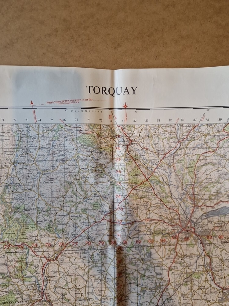 Ordnance Survey Map Of Great Britian – TORQUAY – 1962 – 1/63360