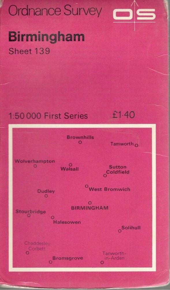 BIRMINGHAM No 139 1974 39668 1.500 000 First Series Ordnance Survey Map