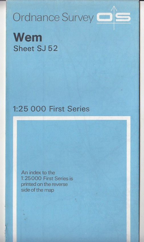 Ordnance Survey – OS 1:25,000 First Series Map Sheet SJ 52 Wem