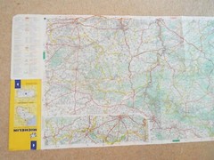 Vintage Michelin Map Mons Luxembourg, Belgium Road route planning
