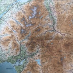 Vintage Bartholomews cloth backed map of North Wales