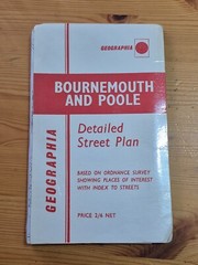 Geographia Detailed Street Map & Street Index Bournemouth & Poole c1968