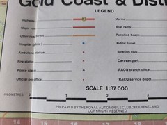 RACQ Gold Coast QLD, Vintage Large paper folded map Parasailing Retro Cover