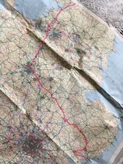 England And Wales Ordnance Survey Road Map MOD Map Used