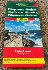 Peloponnes Korinth Greece Map 1:250 000 by Freytag & Berndt Folded Sheet Map