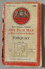 Ordnance Survey One-Inch Map 188 TORQUAY New Popular 6th Edition 1946 Paper