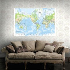 24*36in The World Wall Map Hanging Poster Home Office BS9