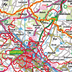 (G113) Map of Tonbridge Postcode Sectors, Poster of Tonbridge Postcodes