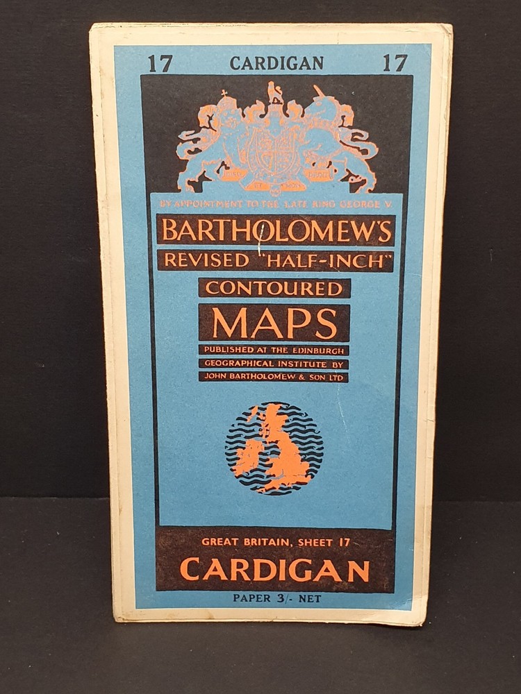 Vintage Road Map, Great Britain Bartholomew’s Revised Cardigan – Sheet 17