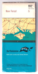 NEW FOREST – Bartholomew Half Inch Contoured Map