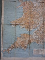 Vintage AA Automobile Association Touring Map England & Wales
