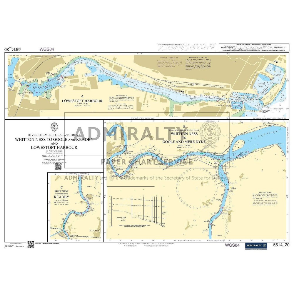 Admiralty Small Craft Chart 5614_20: Whitton Ness to Goole and Keadby and Lowest