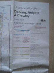 Ordnance survey Landranger 187 map Dorking, Reigate & Crawley area 1:50 000