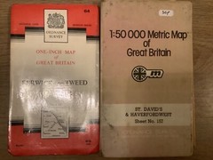 Vintage OS Ordnance Survey Maps Job Lot 1965 1974, 157 St Davids & Haverfordwest