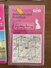 Job Lot 8 Vintage Ordnance Survey Maps Landranger 1:50000 London S. West Retro