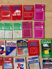 23 x Maps & Ordinance Survey UK | London | Paris / France | Surrey Road Atlas AZ