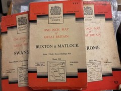3 X ORDANCE SURVEY MAPS SWANSEA 1956 (153) BUXTON 1953 (111) FROME 1959 (166)