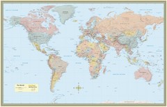 World Map Poster (32 x 50 inches) – Laminated: a Reference Tool
