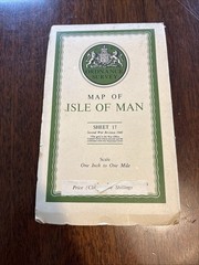 1940 Ordnance Survey Map Isle Of Man Sheet 17 War Revision