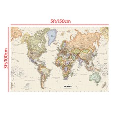 150x100cm Retro World Map Large Wall Poster Prints Office Home Art Decor