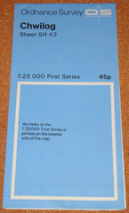 UK ORDNANCE SURVEY First Series (1:25000) Map SH43 – Chwilog