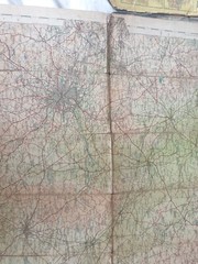 Bartholomew’s cloth map BIRMINGHAM DISTRICT #18 REDUCED SURVEY TOURISTS CYCLISTS