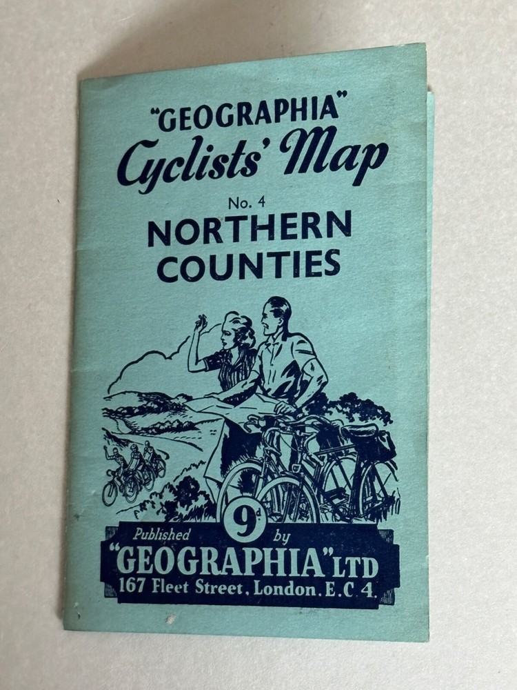 Geographia Paper Cyclists Map of The Northern Counties, No 4 -1930’s approx
