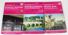 JOB LOT 67 Ordnance Survey Maps bundle Landranger Pink British Britain 1:50000