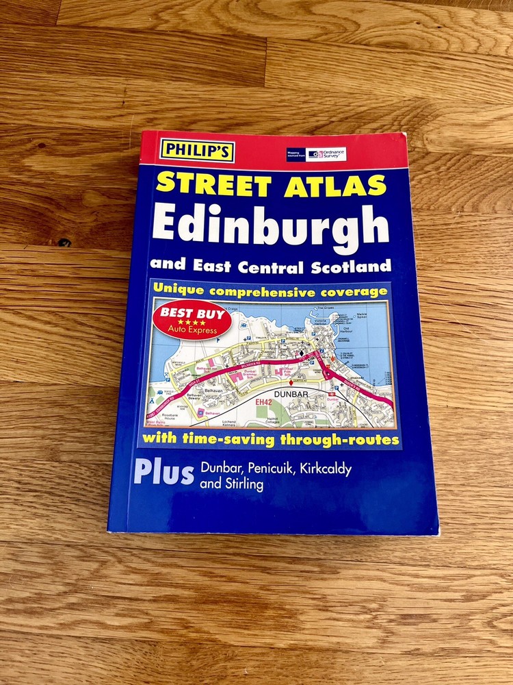 Philip’s Street Atlas Edinburgh & East Central Scotland. Street Map, OS Travel