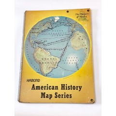 HUGE Vintage American History Map Book: Hammond Classroom Atlas