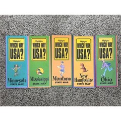 Lot (14) HIGHLIGHTS Which Way USA State Map School Activity Homeschool Learning